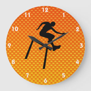 Reloj Redondo Grande Hurdler amarillo-naranja