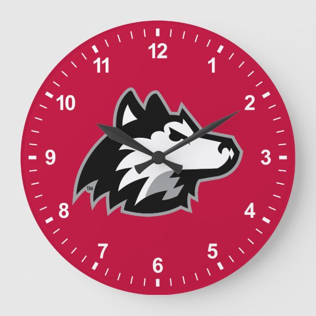 Reloj Redondo Grande Huskies del norte de Illinois (Anverso)
