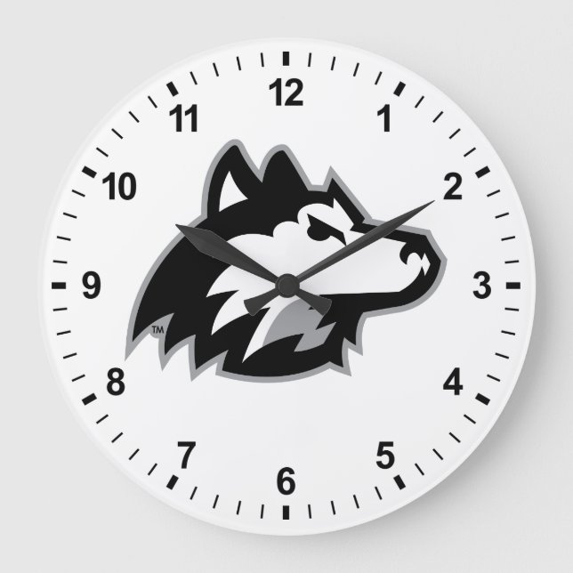 Reloj Redondo Grande Huskies del norte de Illinois (Anverso)