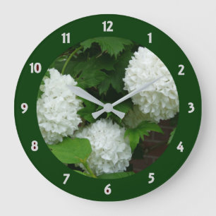 Reloj Redondo Grande Hydrangea Blanca Annabelle Flor Plage Floral