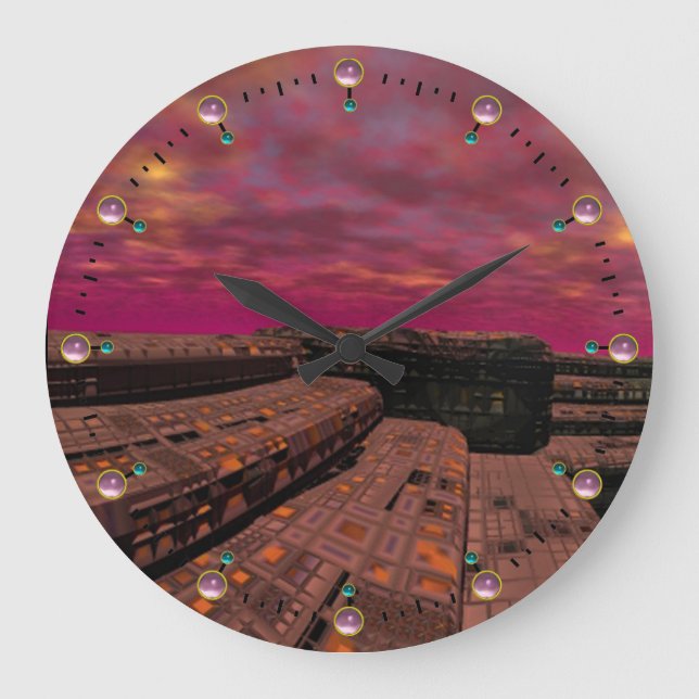 Reloj Redondo Grande HYPERION WORLD Science Fiction,Sci-Fi (Anverso)