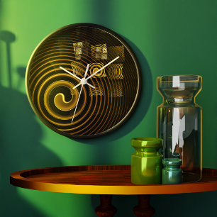 Reloj Redondo Grande Hypnosis Resumen Ronda de Arte