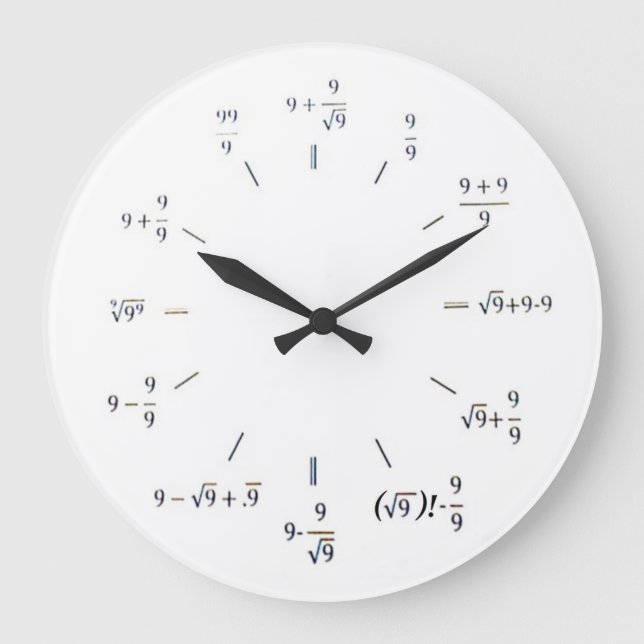 Reloj Redondo Grande I Heart Math (Anverso)