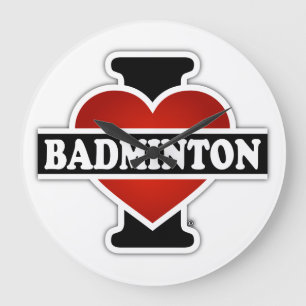 Reloj Redondo Grande I Love Badminton