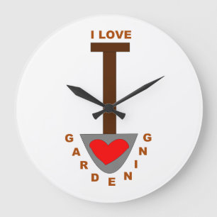 Reloj Redondo Grande I Love Gardening Spade Wall Clock