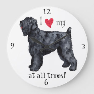 Reloj Redondo Grande I Love my Black Russian Terrier