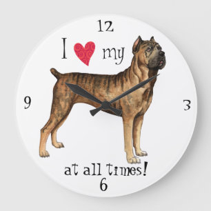 Reloj Redondo Grande I Love my Cane Corso