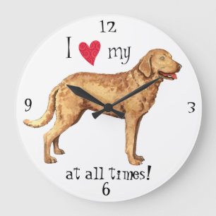 Reloj Redondo Grande I Love my Chesapeake Bay Retriever