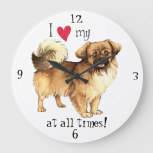 Reloj Redondo Grande I Love my Tibetan Spaniel