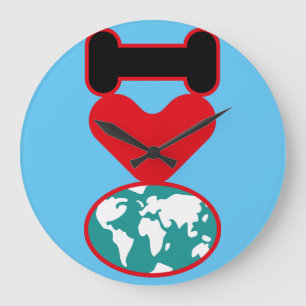 RELOJ REDONDO GRANDE I LOVE THE WORLD BY MASANSER PIXELAT