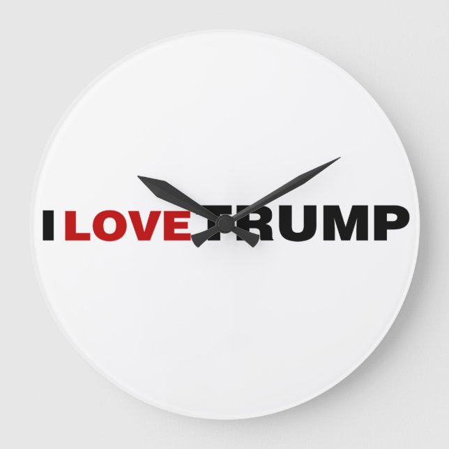 Reloj Redondo Grande I Love Trump (Anverso)