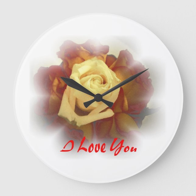 Reloj Redondo Grande I Love You Roses (Anverso)