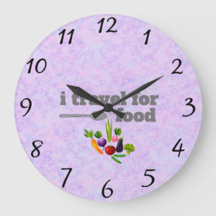 Reloj Redondo Grande i travel for food Wall Clock