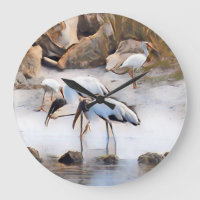 Ibis y cigüeñas de madera