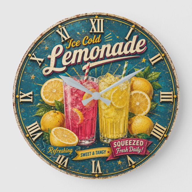 Reloj Redondo Grande Ice Cold Lemonade (Anverso)