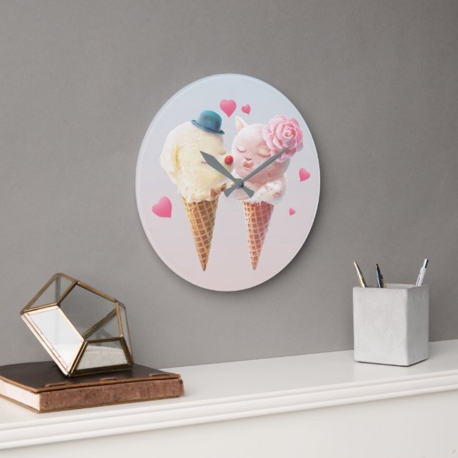 Reloj Redondo Grande Ice Cream Love (Oficina)