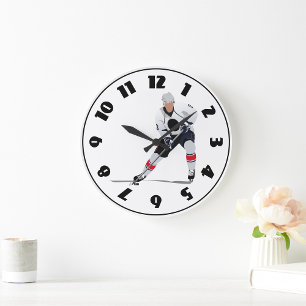 Reloj Redondo Grande Ice Hockey Player Clock