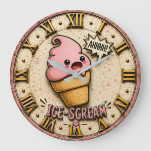 Reloj Redondo Grande Ice Scream Funny Ice Cream Cute Kawaii Kitchen