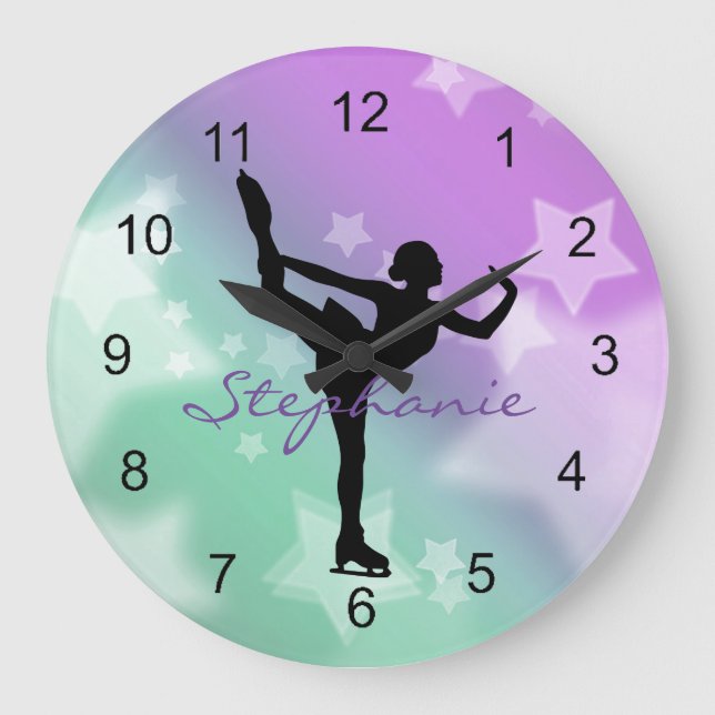Reloj Redondo Grande Ice Skater Design Wall Clock (Anverso)