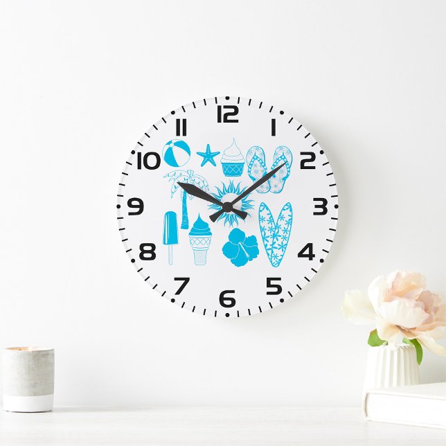 Reloj Redondo Grande Iconos de verano (Subido por el creador)
