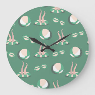 Reloj Redondo Grande Iconos de verano: repetición sin foco vintage