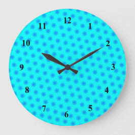 Reloj Redondo Grande Icy Aqua y Blue Snflake Pattern