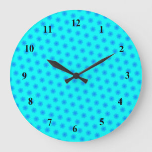 Reloj Redondo Grande Icy Aqua y Blue Snflake Pattern