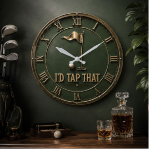 Reloj Redondo Grande I'd Tap That Golf Funny Vintage Golfer Gift