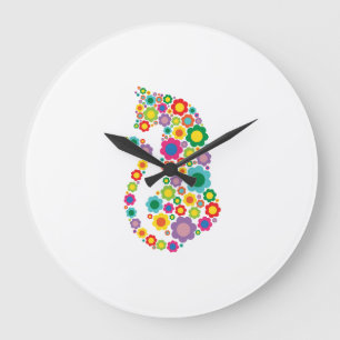 Reloj Redondo Grande Idea de regalo de regalo de gato colorido de gato