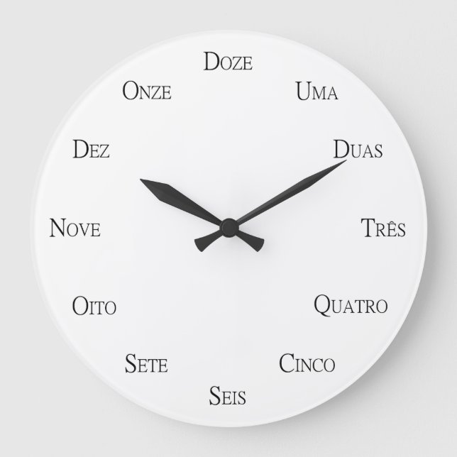 Reloj Redondo Grande Idioma del Personalizable de aprendizaje de número (Anverso)