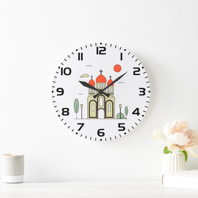 Reloj Redondo Grande Iglesia Ortodoxa Rusa minimalista (Subido por el creador)