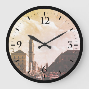 Reloj Redondo Grande Iglesia universitaria vintage munich ludwigstraße