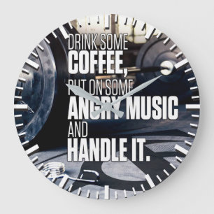 Reloj Redondo Grande Iluminar la fuerte inspiración - Café y música eno