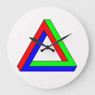 Reloj Redondo Grande Ilusión del triángulo óptico