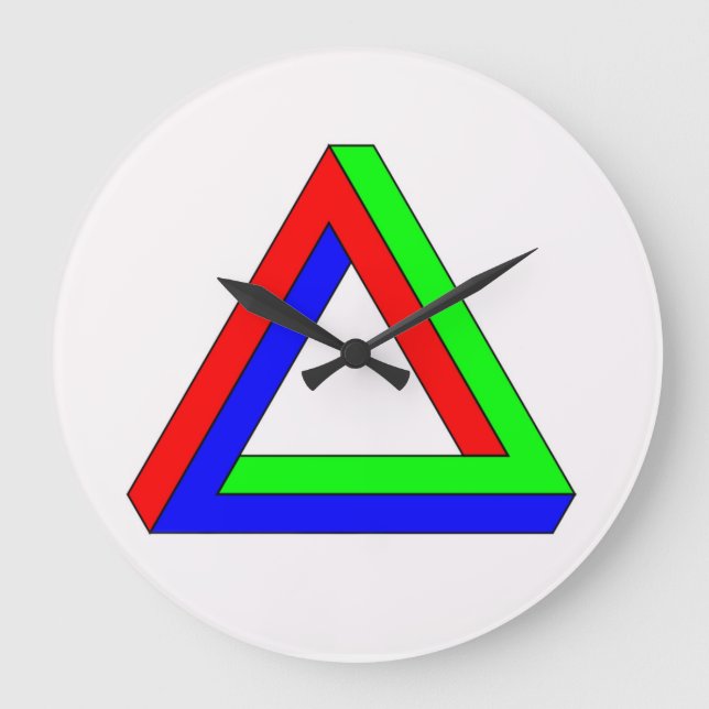 Reloj Redondo Grande Ilusión del triángulo óptico (Anverso)