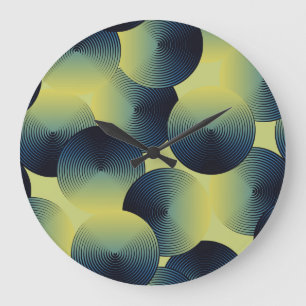 Reloj Redondo Grande Ilusión óptica, círculos lineales, patrón ininterr