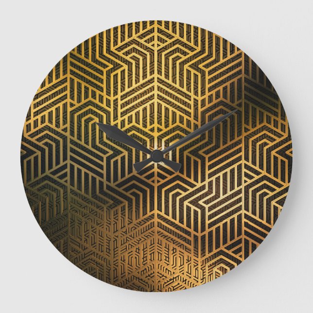 Reloj Redondo Grande Ilustracion Art Deco 3D, tapiz publicitario. (Anverso)