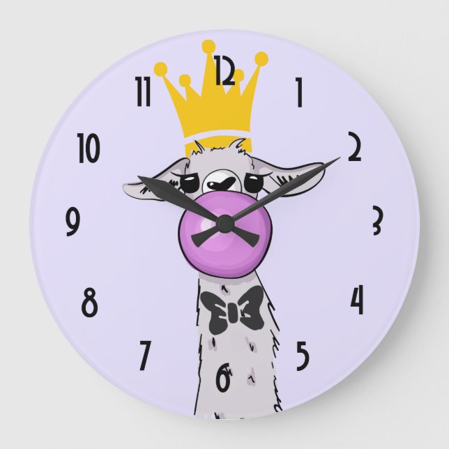 Reloj Redondo Grande Ilustracion Cute Funny Llama (Anverso)