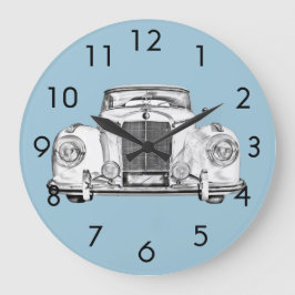 Reloj Redondo Grande Ilustración de coche de lujo Mercedes Benz 300