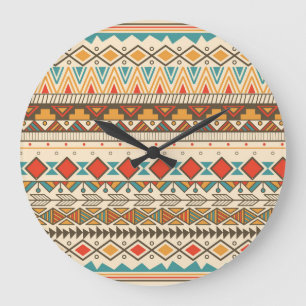 Reloj Redondo Grande Ilustracion de cosecha tachado de azteca