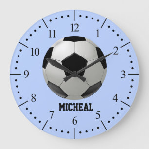Reloj Redondo Grande Ilustracion de fútbol personalizado