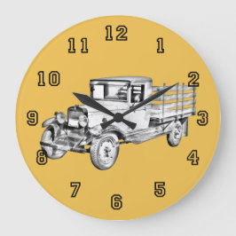 Reloj Redondo Grande Ilustración de la carrocería de una camioneta Chev