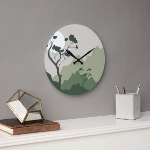Reloj Redondo Grande Ilustración de la naturaleza
