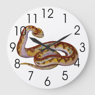 Reloj Redondo Grande Ilustracion de la serpiente del vintage