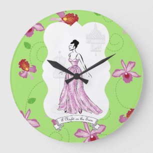 Reloj Redondo Grande Ilustracion de moda Fois à Paris