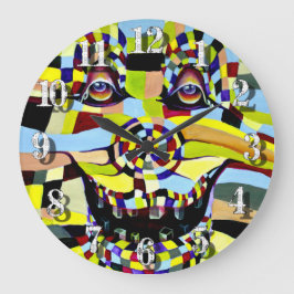 Reloj Redondo Grande Ilustracion de payasos humorísticos de la cultura 