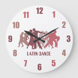 Reloj Redondo Grande Ilustracion latino de los bailarines