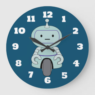 Reloj Redondo Grande Ilustracion lindo del robot