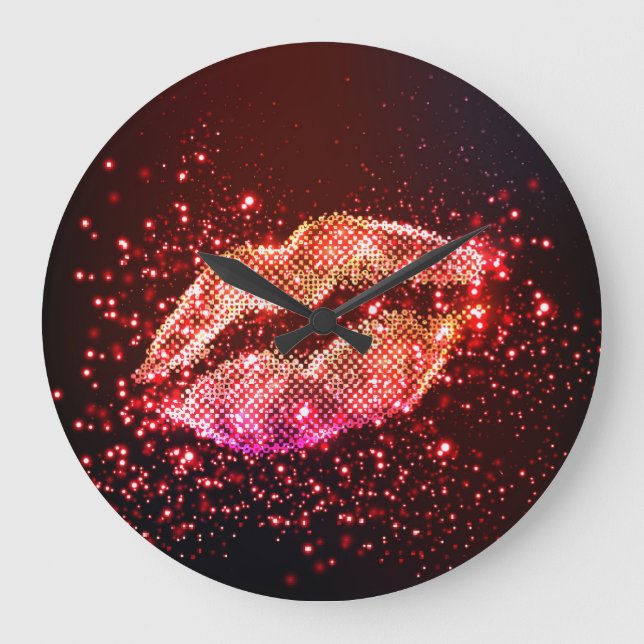 Reloj Redondo Grande Ilustracion Lip Editable: Diseño Gráfico Simple (Anverso)