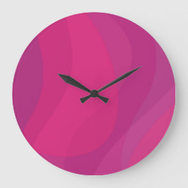Reloj Redondo Grande Ilustracion ondulado urbano rosa, moderno, fresco 